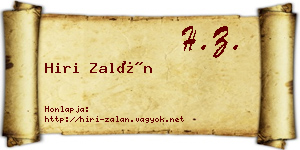 Hiri Zalán névjegykártya