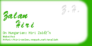 zalan hiri business card